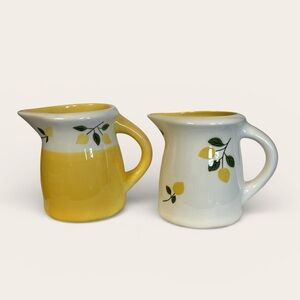 Pair of Terramoto Ceramic Lemon Pitcher